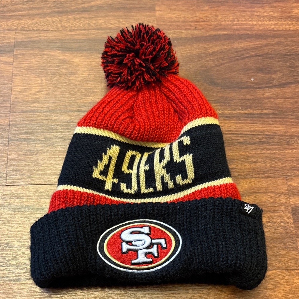 49ers Red and Black Knit Beanie